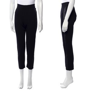 Rachel Comey Laser Cutout Straight Leg Black Pants Size Small